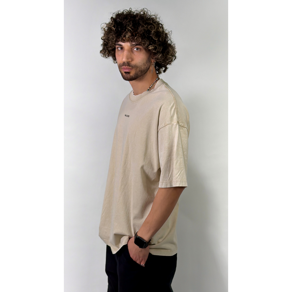 Valcro Washed T-Shirts Beige