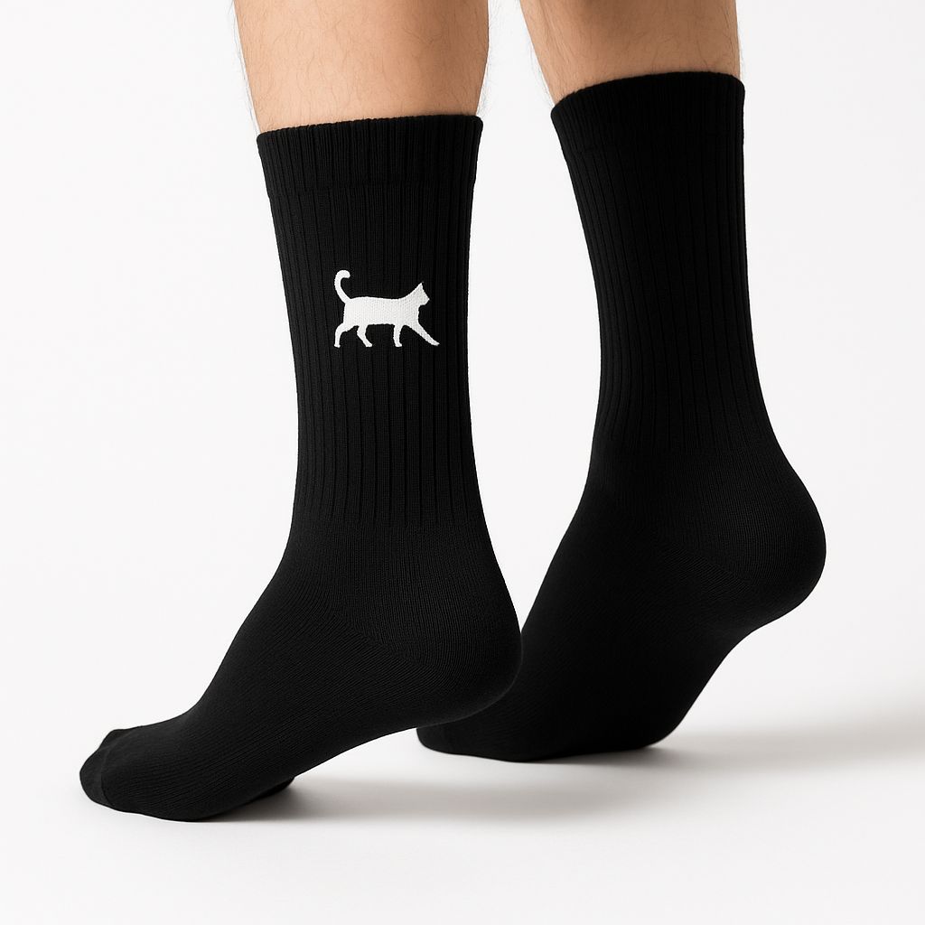 Two socks black cat